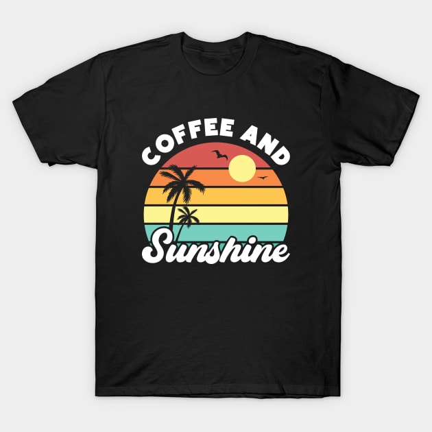 Coffee and Sunshine Vintage Sunset Summer Beach T-Shirt by Luluca Shirts